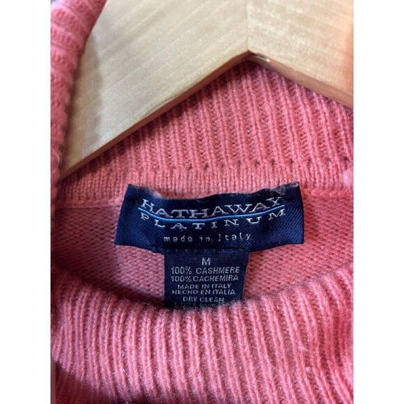 Hathaway Platinum Womens Orange Turtleneck Pullover Cashmere Sweater Medium - Picture 3 of 3